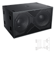 Audiocenter K-LA218 пассивный сабвуфер 2х18", 2000 Вт/ 4 Ом, SPL max 140 дБ, частотный диапазон 32Hz-150Hz, 1080×595×760 мм, 85 кг